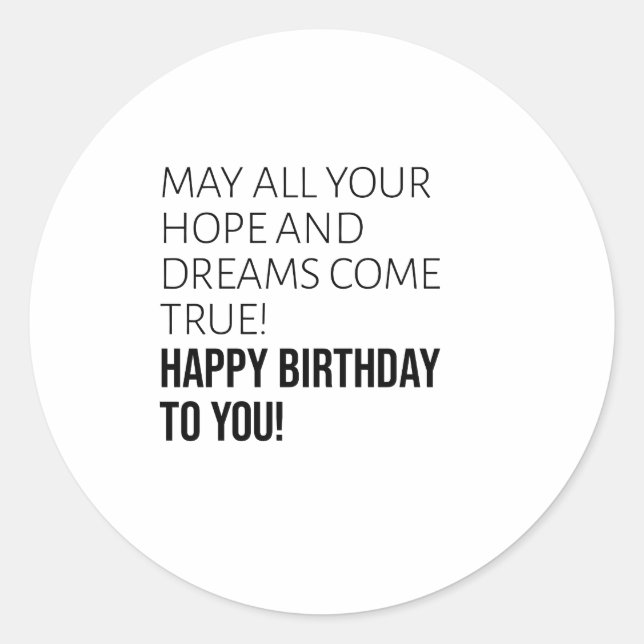 Sticker Rond Motivational Joyeux voeux d'anniversaire (Devant)