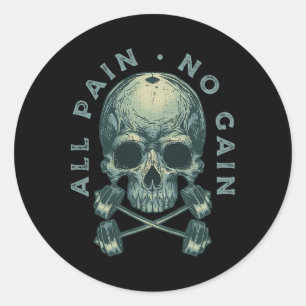 Sticker Rond Motivationnel Bodybuilding Gym Lover Weightlifts