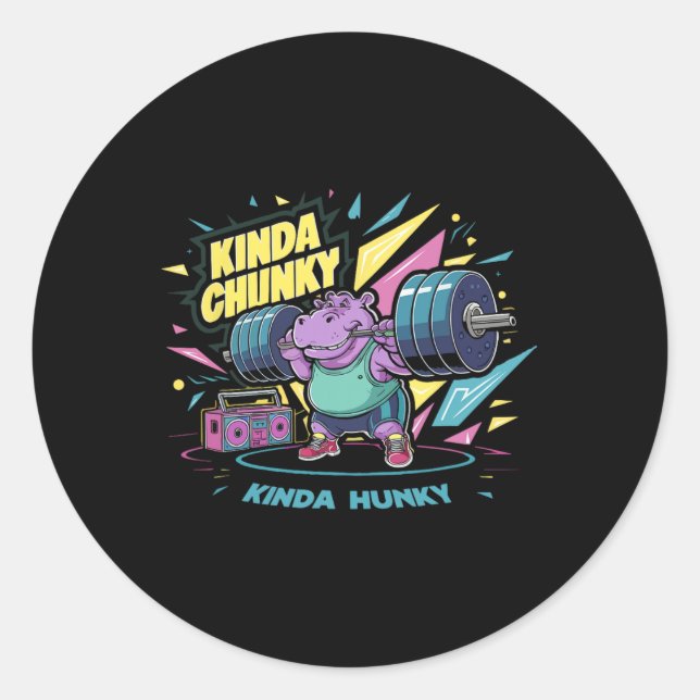 Sticker Rond Motivationnel Bodybuilding Poids Apparel Ki (Devant)
