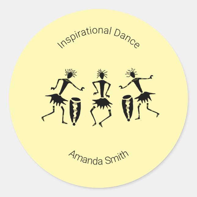 Sticker Rond Motivationnel, Silhouette Danseuses Inspirationnel (Devant)