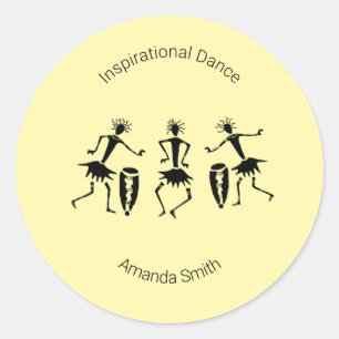 Sticker Rond Motivationnel, Silhouette Danseuses Inspirationnel