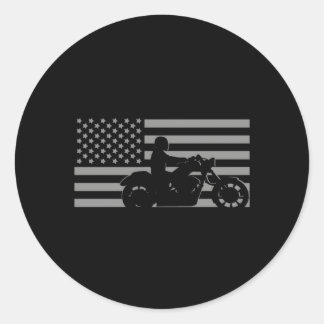 Sticker Rond Moto American Flag
