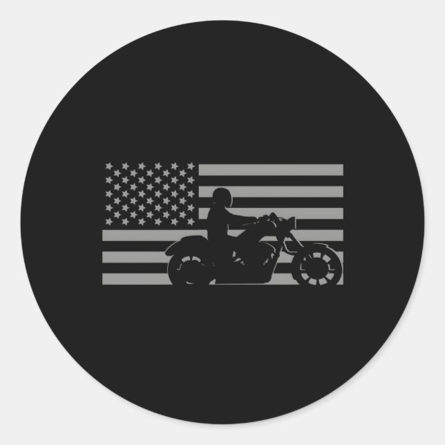 Sticker Rond Moto American Flag (Devant)