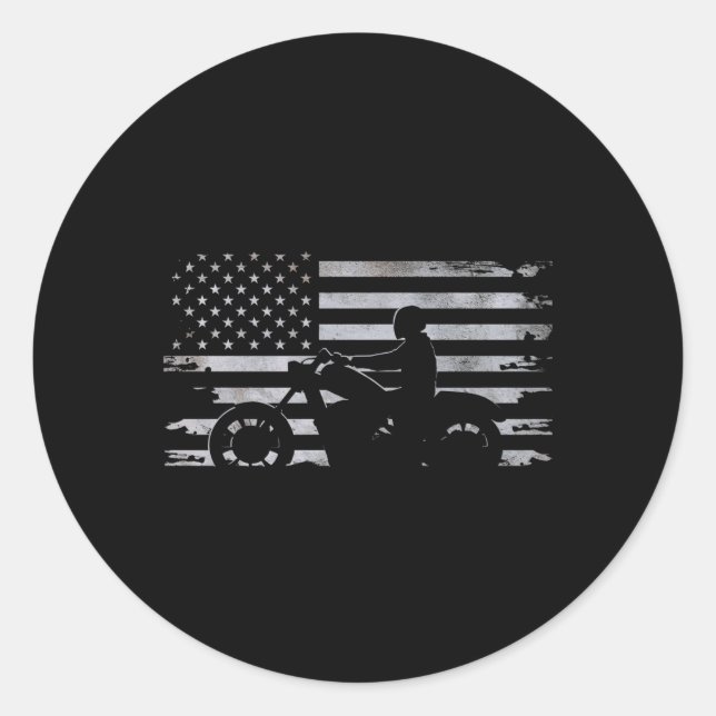 Sticker Rond Moto American Flag (Devant)