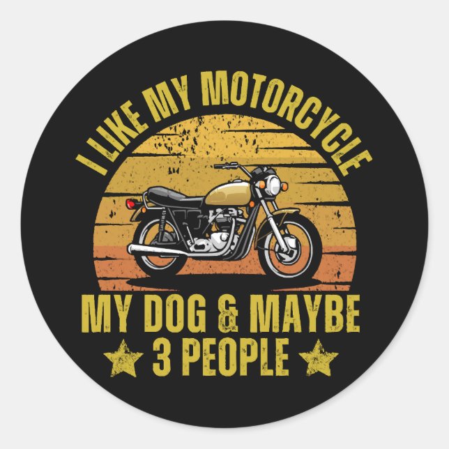 Sticker Rond Moto Chien (Devant)