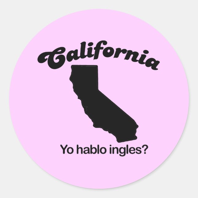 Sticker Rond Moto de Californie - Yo hablo ingles (Devant)