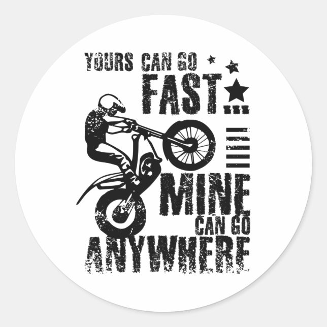 Sticker Rond Moto d'essai rapide (Devant)