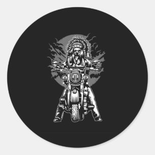 Sticker Rond Moto en chef indien