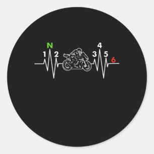 Sticker Rond Moto Heartbeat