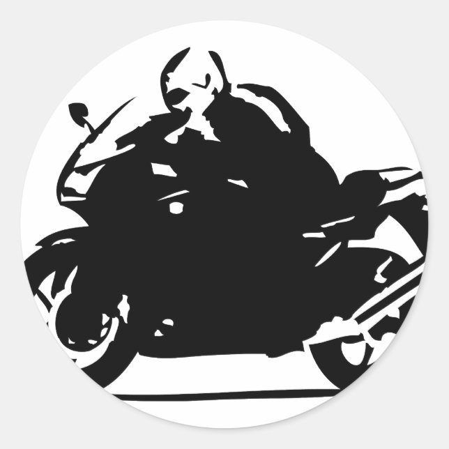 Sticker Rond moto icône biker noir (Devant)