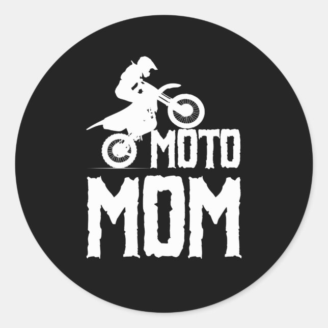 Sticker Rond Moto Maman Motorcross (Devant)