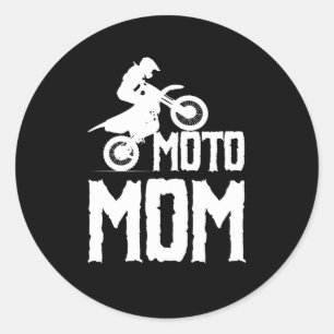 Sticker Rond Moto Maman Motorcross