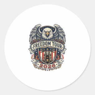 Sticker Rond Moto Vintage Eagle Freedom Tour 2026