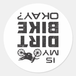 Sticker Rond Motocross Dirt Bike Motorcycle Drôle Idée cadeau