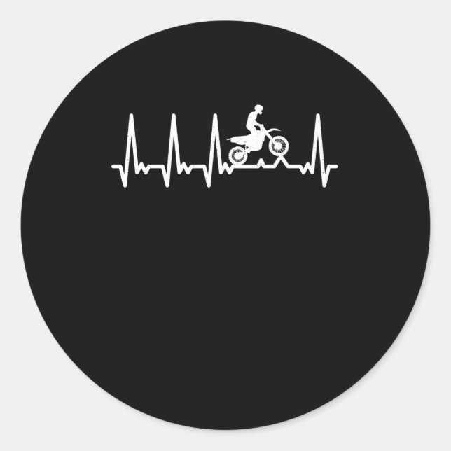 Sticker Rond Motocross Heartbeat (Devant)
