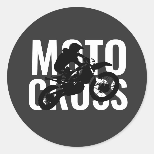 Sticker Rond Motocross Motorcycle Sport Pop Art (Devant)
