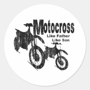 Sticker Rond Motocross père/fils