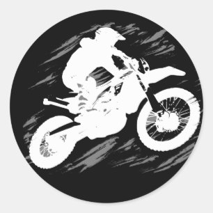 Sticker Rond Motocross Sport Concurrentiel Motorcycle Course
