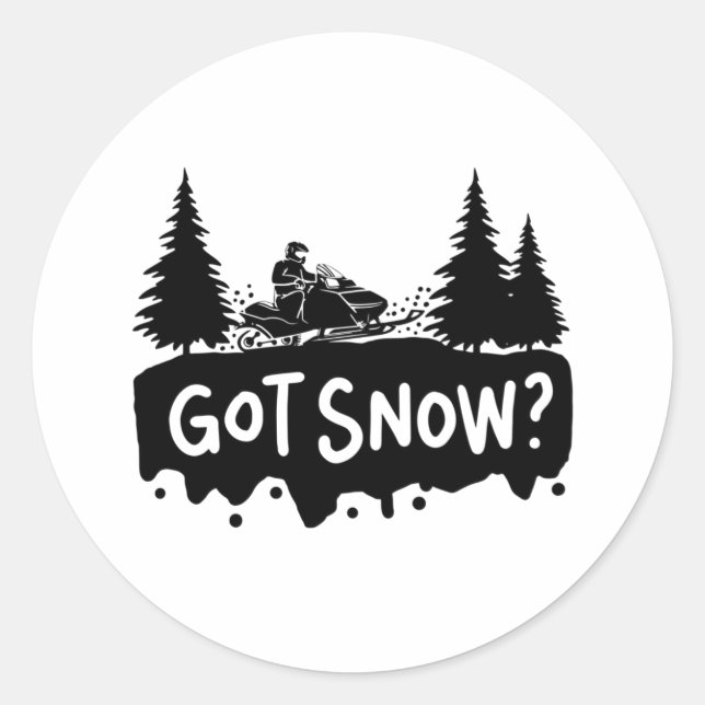 Sticker Rond Motoneige - Ai De La Neige (Devant)