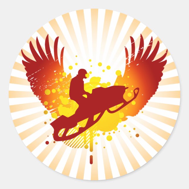 Sticker Rond motoneige hi-fi (Devant)