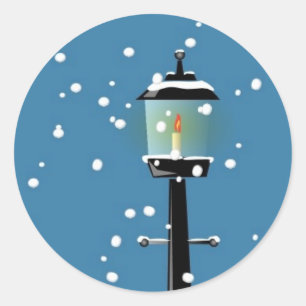 Sticker Rond Motoneige hiver Conception de vacances Phoques