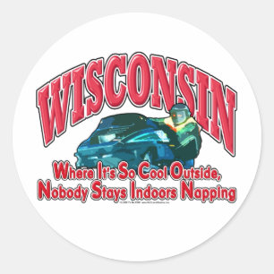 Sticker Rond Motoneige Wisconsin