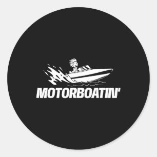 Sticker Rond Motorboatin - Propriétaire de bateau Capitaine de