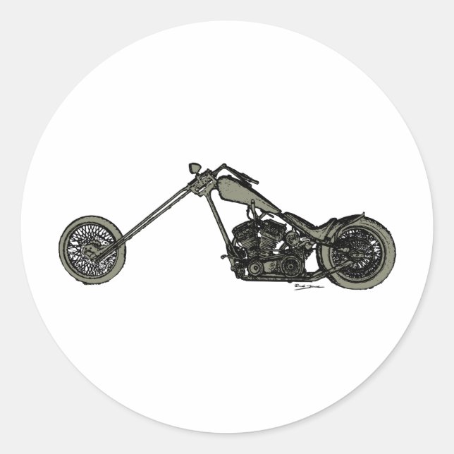 Sticker Rond Motorcycle personnalisé gris (Devant)