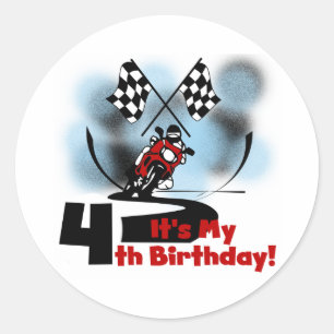Sticker Rond Motorcycle Racing 4e Anniversaire Tshirts