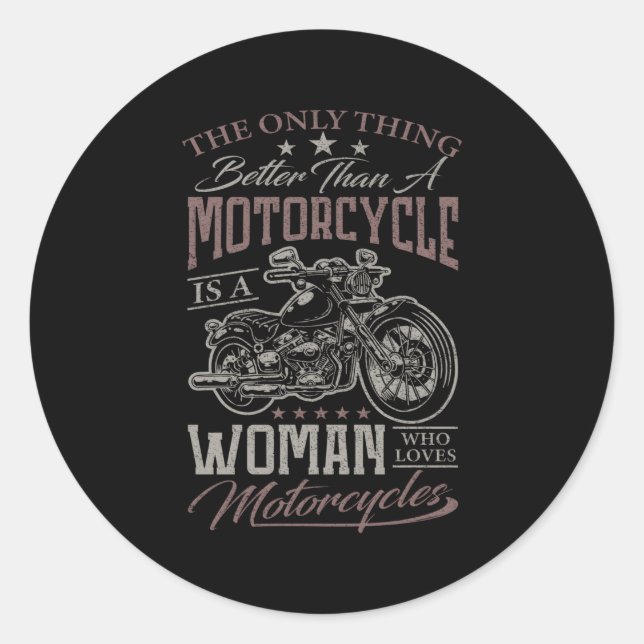 Sticker Rond Motorcycle Rider Biker (Devant)