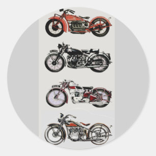 STICKER ROND MOTOS ANCIENNES