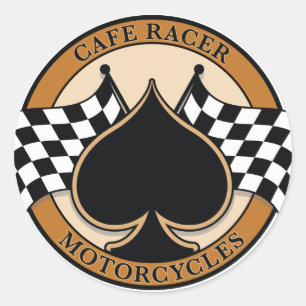 Sticker Rond Motos Cafe Racer