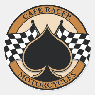 Sticker Rond Motos Cafe Racer