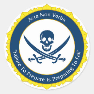 Sticker Rond Mots d'action pas - acta latin non Verba