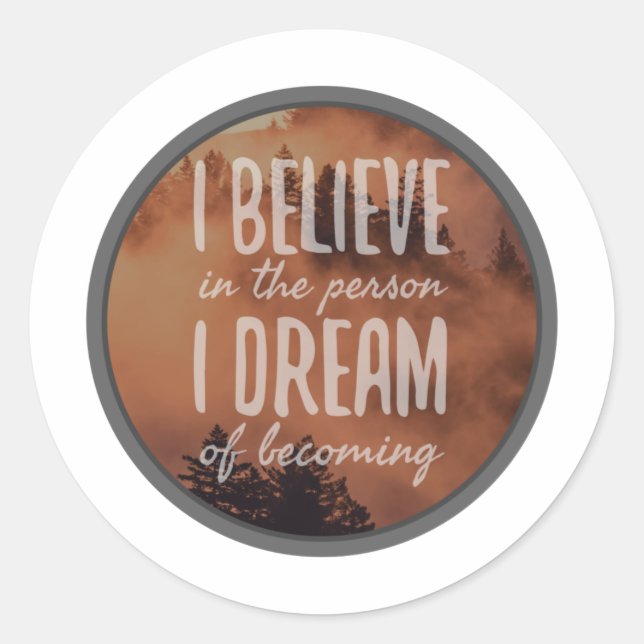 Sticker Rond mots d'inspiration matinale pour amour de soi (Devant)