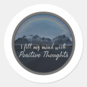 Sticker Rond mots d'inspiration matinale pour l'acceptation de 