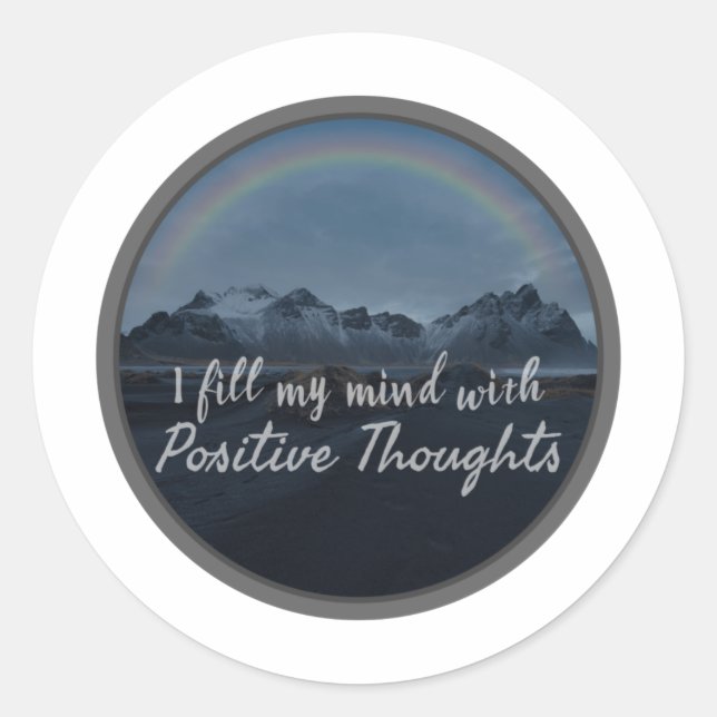 Sticker Rond mots d'inspiration matinale pour l'acceptation de  (Devant)