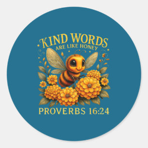 Sticker Rond Mots Gentils Comme Le Miel Chrétien