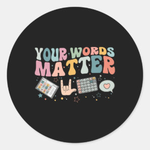 Sticker Rond Mots Problème de la parole Thérapie Langue Patholo