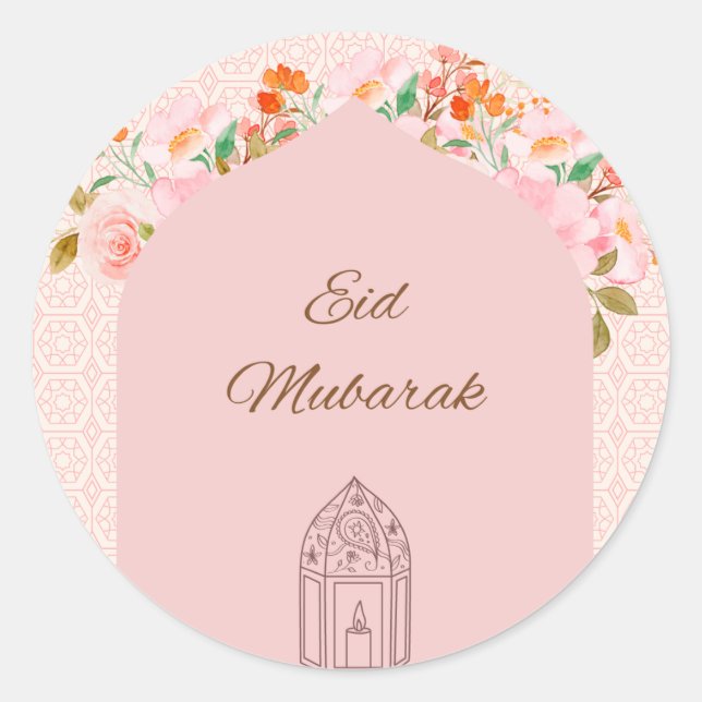 Sticker Rond Moubarak rose Aïd (Devant)