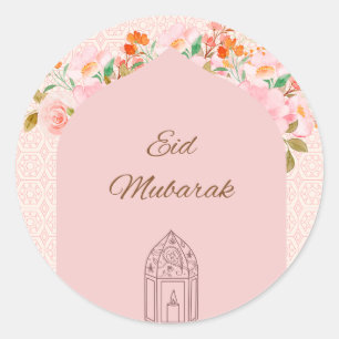 Sticker Rond Moubarak rose Aïd