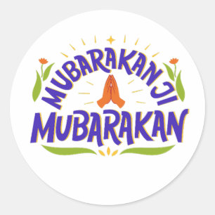 Sticker Rond Moubarakan Desi mariage fête ludique