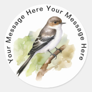 Sticker Rond Moucherolle européen