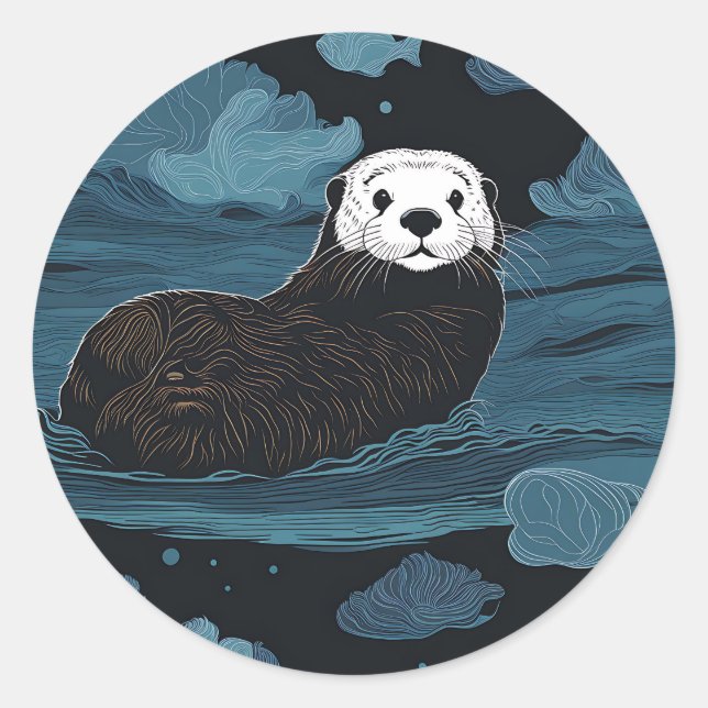 Sticker Rond Mouette de mer mûre animal (Devant)