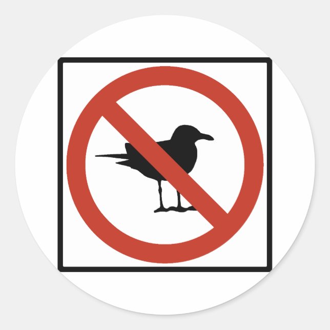 Sticker Rond Mouettes interdites (Devant)