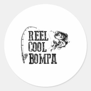 Sticker Rond Moulinet de pêche Bompa Cool Bompa Cadeau drôle