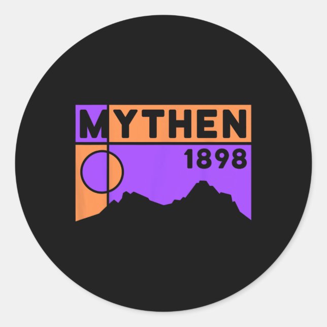 Sticker Rond Mount Grosser Mythen Hike Mountain Biking Swiss Hi (Devant)