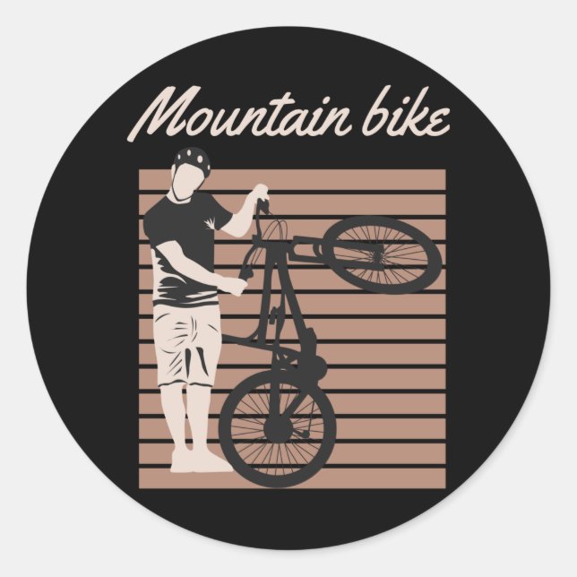 Sticker Rond Mountain Bike Rider (Devant)