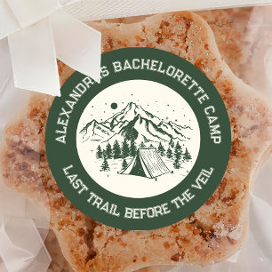 Sticker Rond Mountain Camping Week-end Bachelorette Classic
