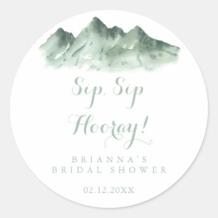 Sticker Rond Mountain Country Sip Sip Hooray Fête des mariées
